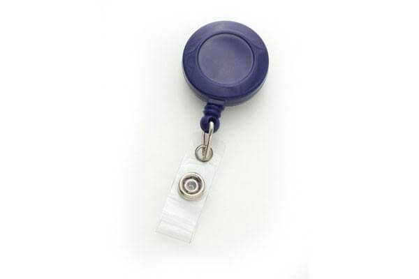 Royal Blue Round Badge Id Reel With Strap And Slide Clip - 25 - All Things Identification