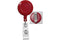 Red Round Badge ID Reel With Strap And Slide Clip - 25 - All Things Identification