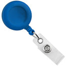 Royal Blue Round Badge Reel With Strap And Swivel Clip - 25 - All Things Identification