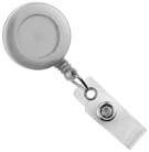 White Round Badge Reel With Strap And Swivel Clip - 25 - All Things Identification