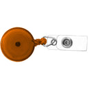 Translucent Orange Round Badge Reel With Strap And Swivel Clip - 25 - All Things Identification