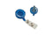 Translucent Royal Blue Round Badge Reel With Strap And Swivel Clip - 25 - All Things Identification