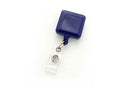 Royal Blue Square Badge Reel With Strap And Slide Clip - 25 - All Things Identification