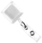 White Square Badge Reel With Strap And Slide Clip - 25 - All Things Identification