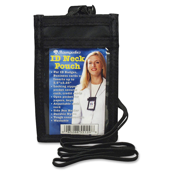 Baumgartens Black Identification Neck Pouch (Qty 12) - Vert. - 55120 - All Things Identification