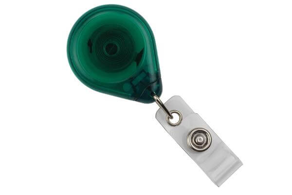 Translucent Green Premium Badge Reel With Strap And Slide Clip - 25 - All Things Identification