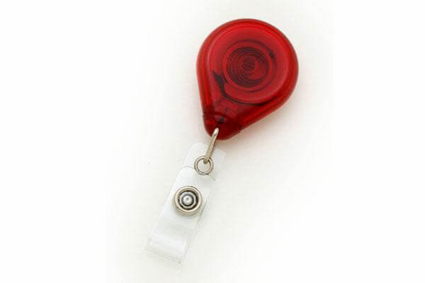 Translucent Red Premium Badge Reel With Strap And Slide Clip - 25 - All Things Identification