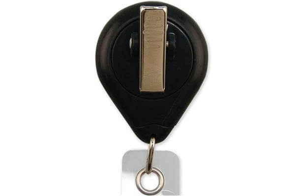 Black Premium Badge Reel With Strap And Swivel Clip - 25 - All Things Identification