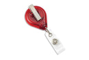 Translucent Red Premium Badge Reel With Strap And Swivel Clip - 25 - All Things Identification