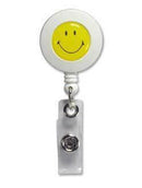 Smiley Face Retractable Reel (Qty 12) - 68808 - All Things Identification