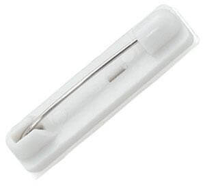 White All-Plastic Safety Pin with 1 1-4” Base Qty 100 6920-3605 - All Things Identification