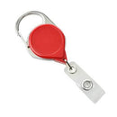 Red Carabiner Badge Reel with Strap and Clip - 25 - All Things Identification
