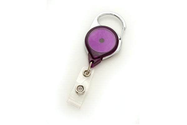 Translucent Purple Carabiner Reel With Strap - 25 - All Things Identification