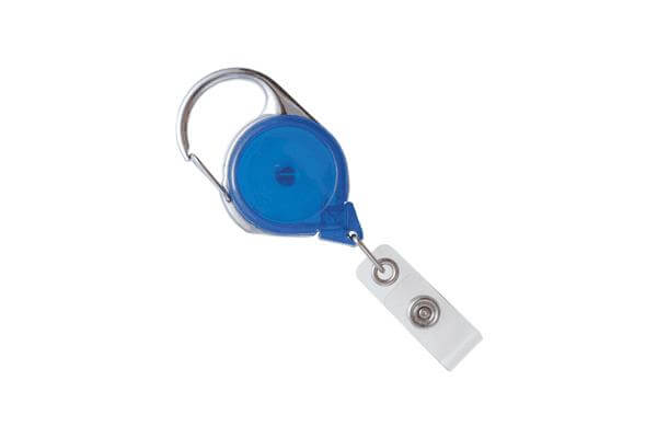 Royal Blue Translucent Carabiner Reel With Strap - 25 - All Things Identification