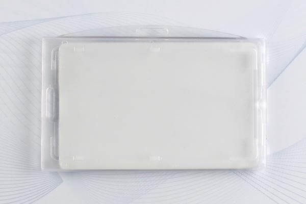 Clear Rigid Hard Plastic Horizontal Locking 2-Card Holder 3.375" x 2.13" 706-LT1 - All Things Identification