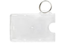 Frosted Rigid Hard Plastic Horizontal 1-Card Holder with Slot and Key Ring 3.38 x 2.13" 706-RN - All Things Identification