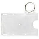 Frosted Rigid Hard Plastic Horizontal 1-Card Holder with Slot and Key Ring 3.38 x 2.13" 706-RN - All Things Identification