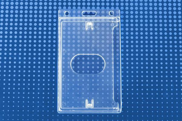 Brady 726-CSN Clear Rigid Plastic Vertical Badge Holder W-Slot Chain Holes - 50 Pack - All Things Identification