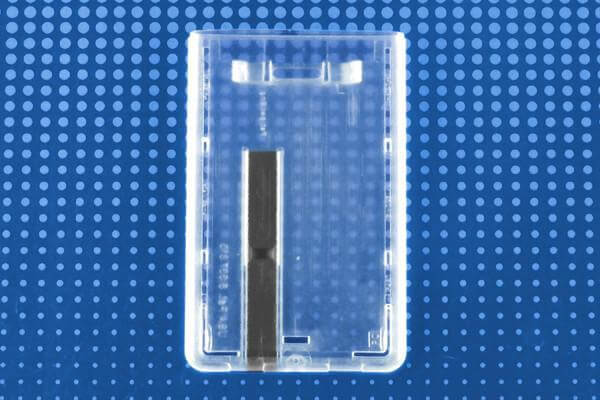 Rigid Hard Plastic Vertical Smart Card Holder with Slide Ejector 2.28" x 3.6" 736-N - All Things Identification