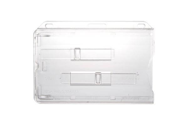 Rigid Plastic Horizontal 2-Card Dispenser with Slide Ejectors 3.58" x 2.46" 736-T2 - All Things Identification