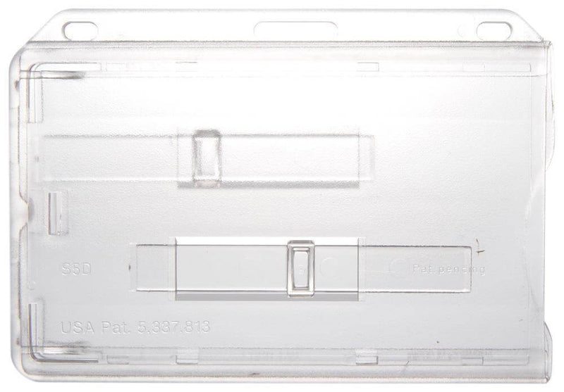 Rigid Plastic Horizontal 2-Card Dispenser with Slide Ejectors 3.58" x 2.46" 736-T2 - All Things Identification
