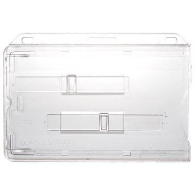 Rigid Plastic Horizontal 2-Card Dispenser with Slide Ejectors 3.58" x 2.46" 736-T2 - All Things Identification