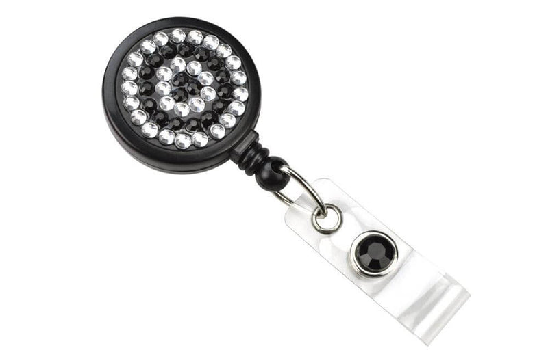 Black Rhinestone Badge Reel - 25 - All Things Identification
