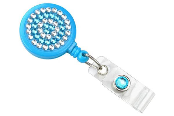Blue Rhinestone Badge Reel - 25 - All Things Identification