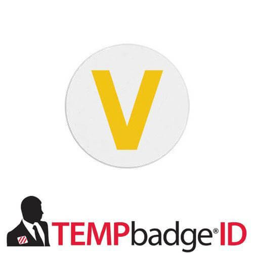 TempBadge TimeSpot Half-Day Expiring Yellow "V" Indicator 6426 - All Things Identification