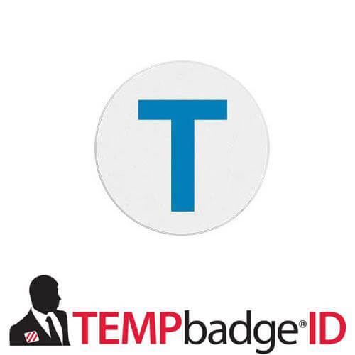 TempBadge TimeSpot Half-Day Expiring Blue "T" Indicator 6428 - All Things Identification