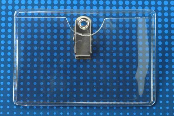 Premium Vinyl Horizontal Clip-on Badge Holder, 3.4" x 2.25" - All Things Identification