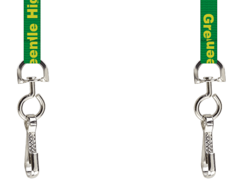 500 1/2" Printed School Lanyards Double Swivel Hook