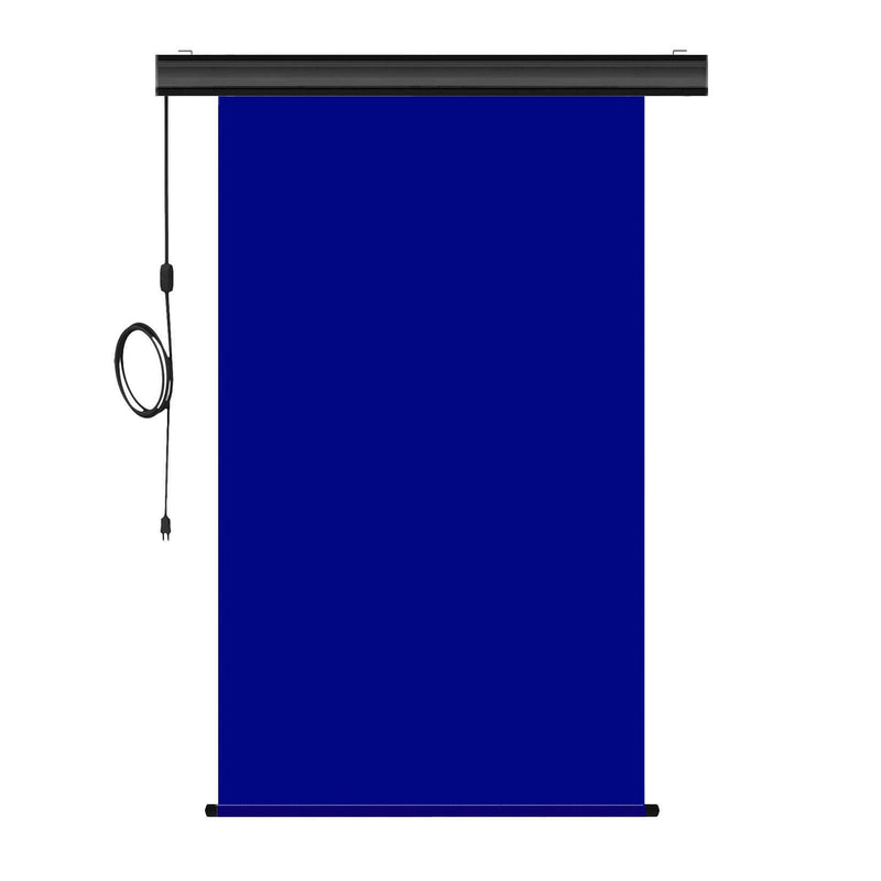 Motorized Photo Backdrop 48" x 84" - Royal Blue with Black Casing - All Things Identification