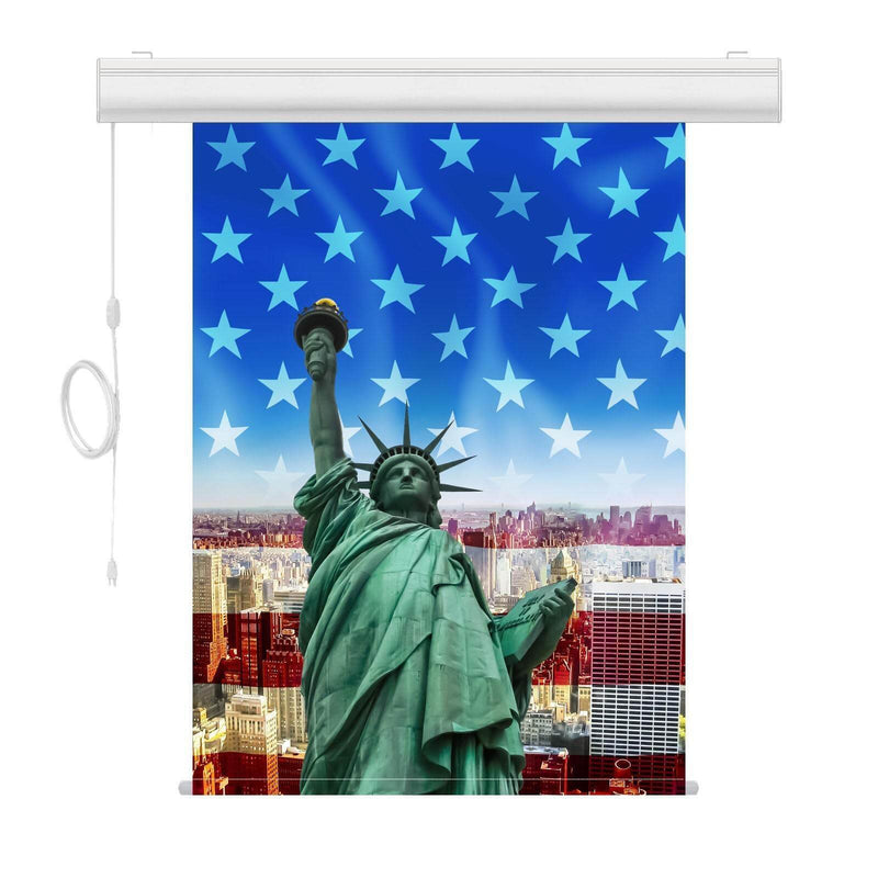Motorized Photo Backdrop with IR Wireless Remote, White Casing, 36" x 48" - DIGITAL PRINT - All Things Identification