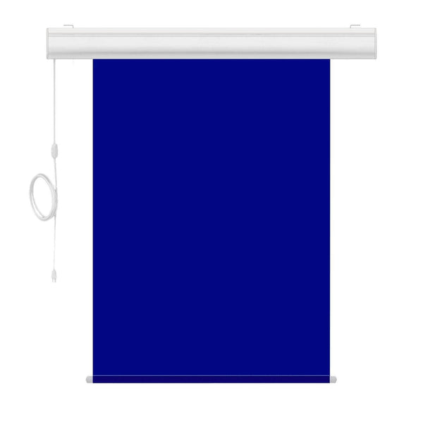 Motorized Photo Backdrop with IR Wireless Remote 36" x 48" - Royal Blue with White Casing - All Things Identification