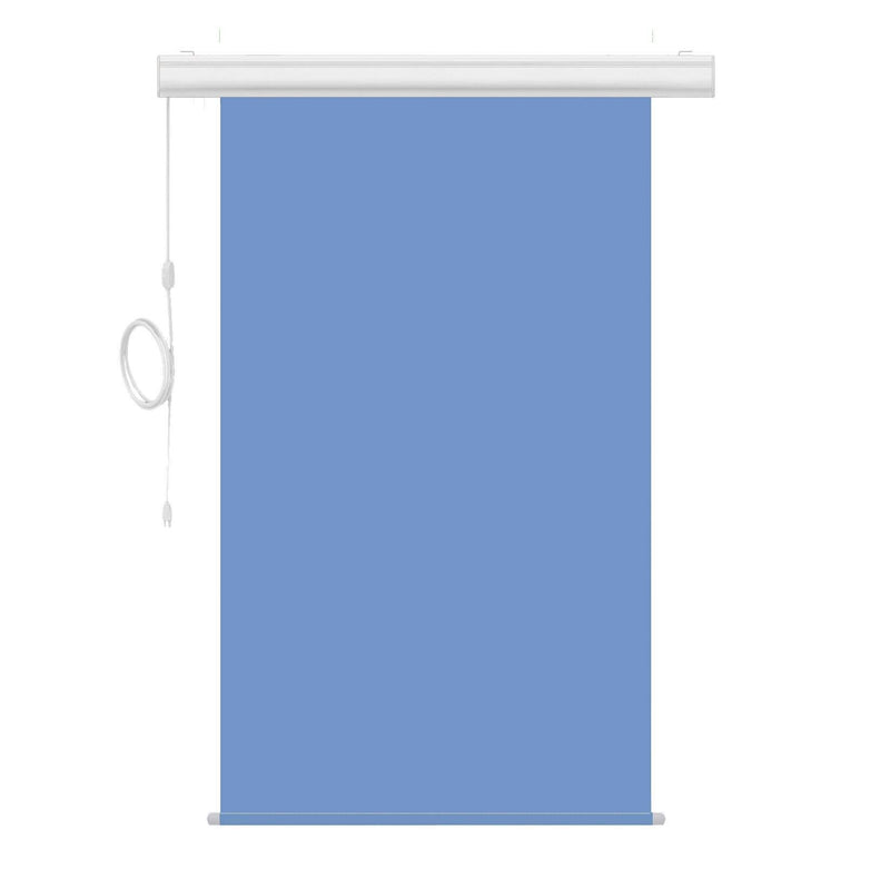 Motorized Photo Backdrop 48" x 84" - Light Blue with White Casing - All Things Identification