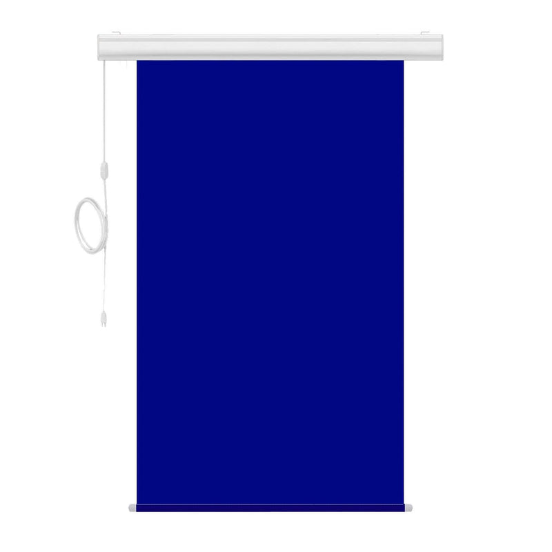 Motorized Photo Backdrop with IR Wireless Remote 48" x 84" - Royal Blue with White Casing - All Things Identification