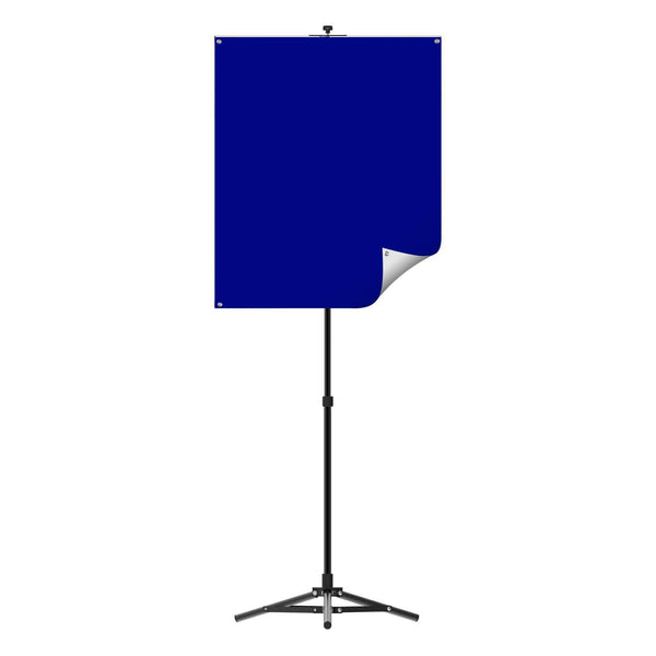 Portable Photo Backdrop Stand with REVERSIBLE White-Royal Blue Backdrop - All Things Identification