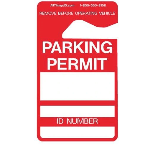 Custom Parking Permits  Vinyl Decals and Mirror Hang Tags – All
