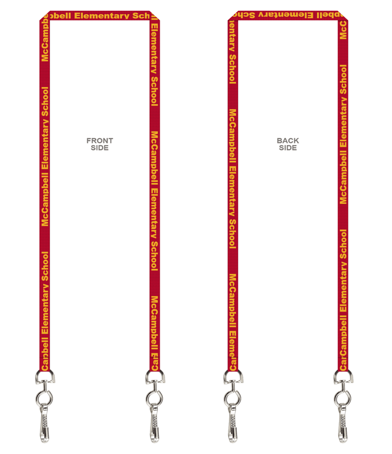 500 1/2" Printed School Lanyards Double Swivel Hook