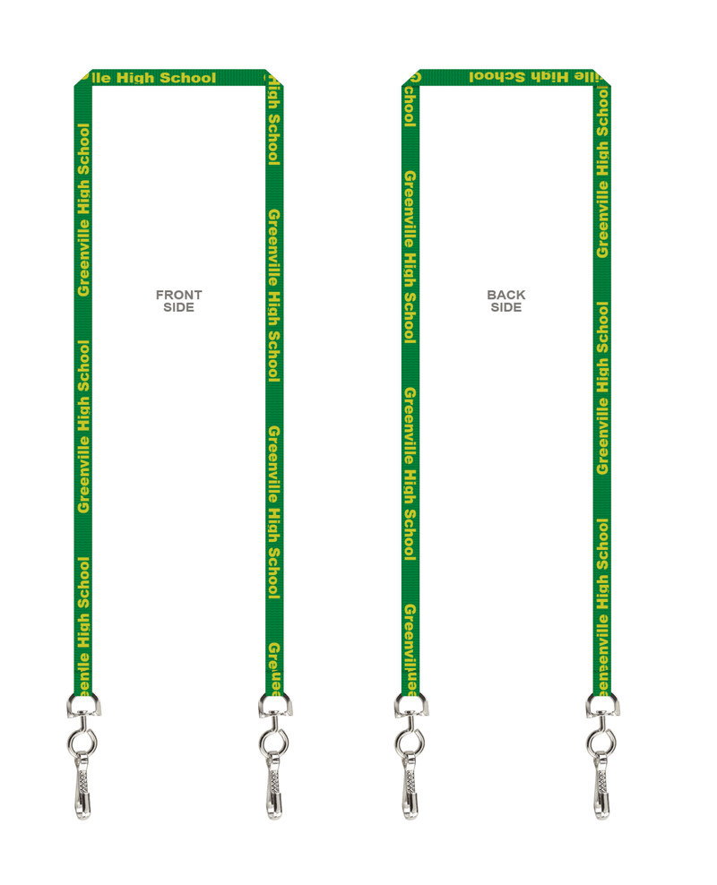 500 1/2" Printed School Lanyards Double Swivel Hook